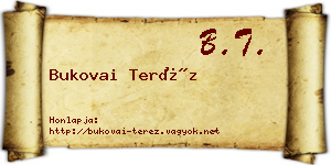 Bukovai Teréz névjegykártya